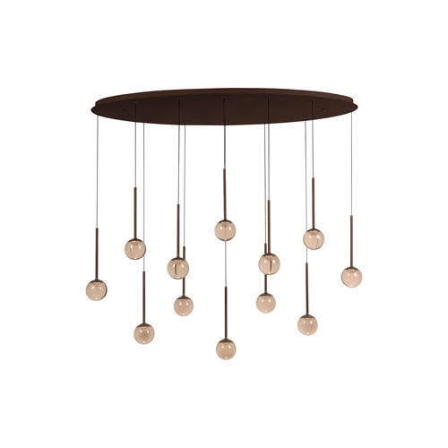 Lucide CALINA - Pendant light - LED Dim. - CCT - 12x7W 2200K/3300K - Coffee | Premium - turned off